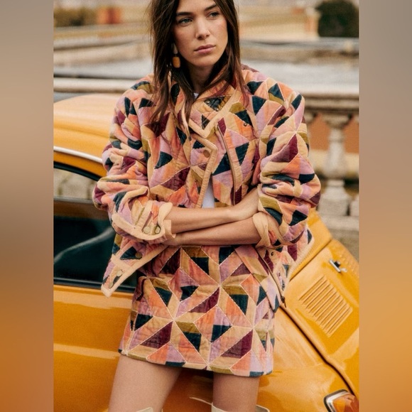 NWT Sézane Malia Skirt in Patchwork Stella Size 38/6 - Picture 4 of 11